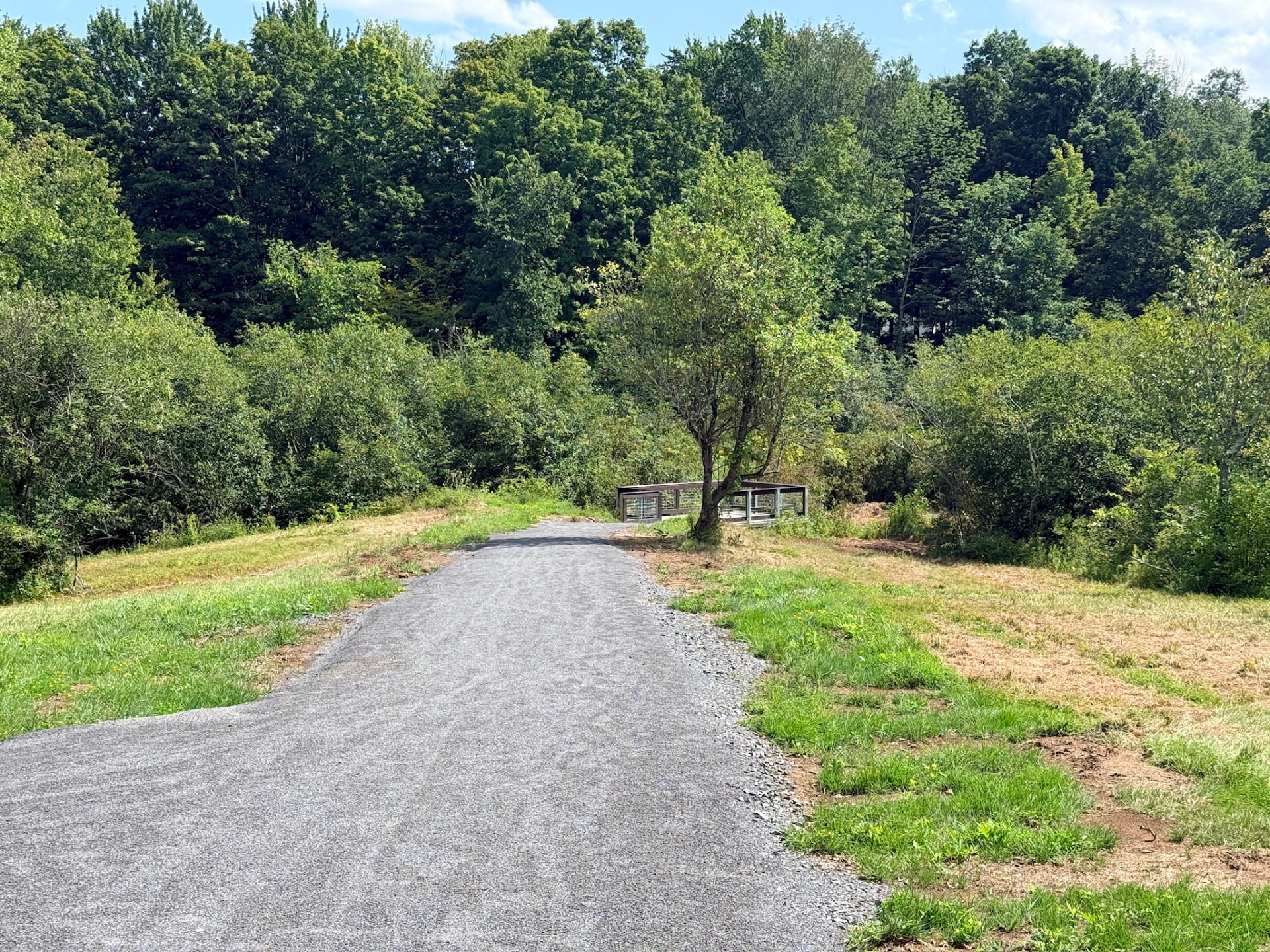 New accessible gravel path leading to the fishing platform