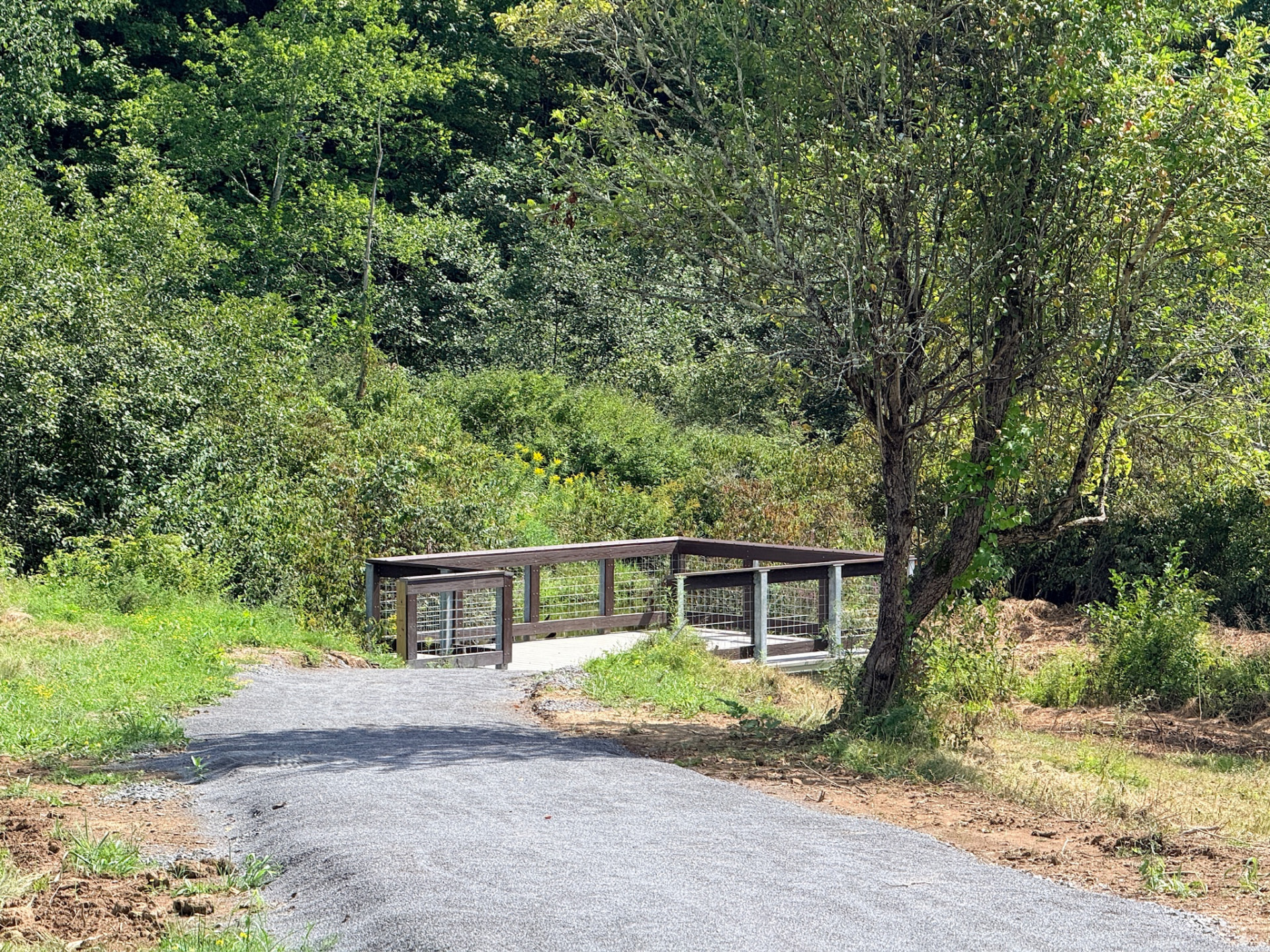 Accessible fishing platform along the Snook Kill at Roy McDonald Veterans Fishing Park